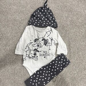 Disney 101 Dalmatians Black and White Bodysuit Set